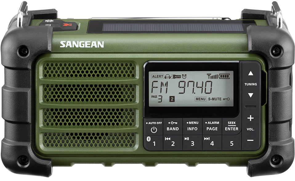 Sangean MMR99 – grön vevradio med Bluetooth och solpanel
